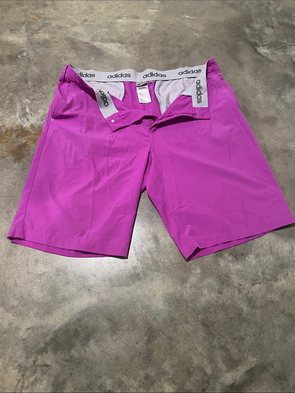 adidas men  Bright Magenta Golf Athletic Shorts
